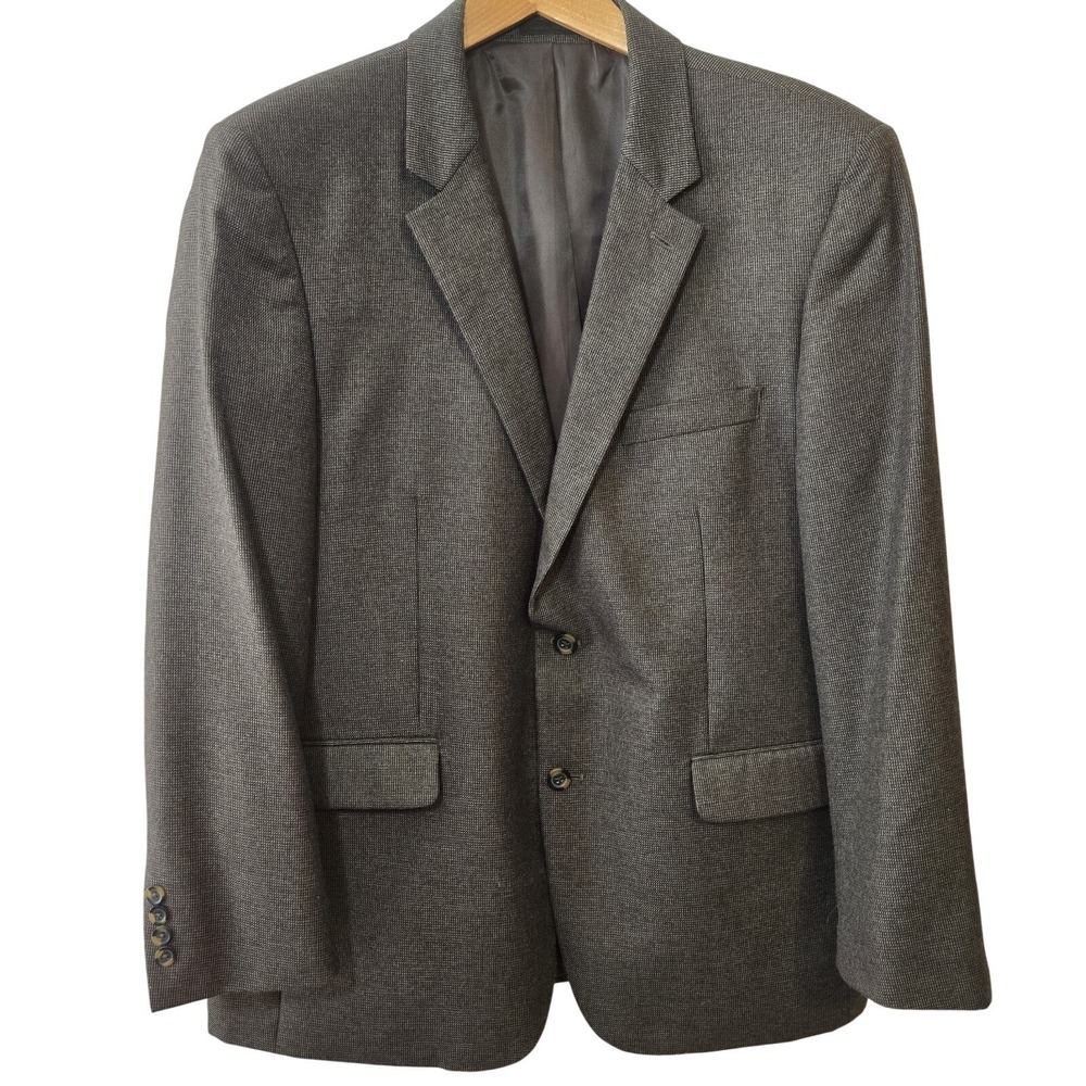 Andrew Fezza Signature Collection Blazer 46R Brown Textured Sport Coat Mens 2...
